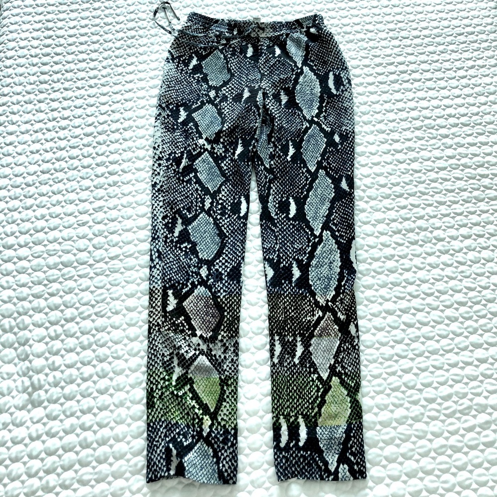 Diane Von Furstenberg Snake Silk Pants